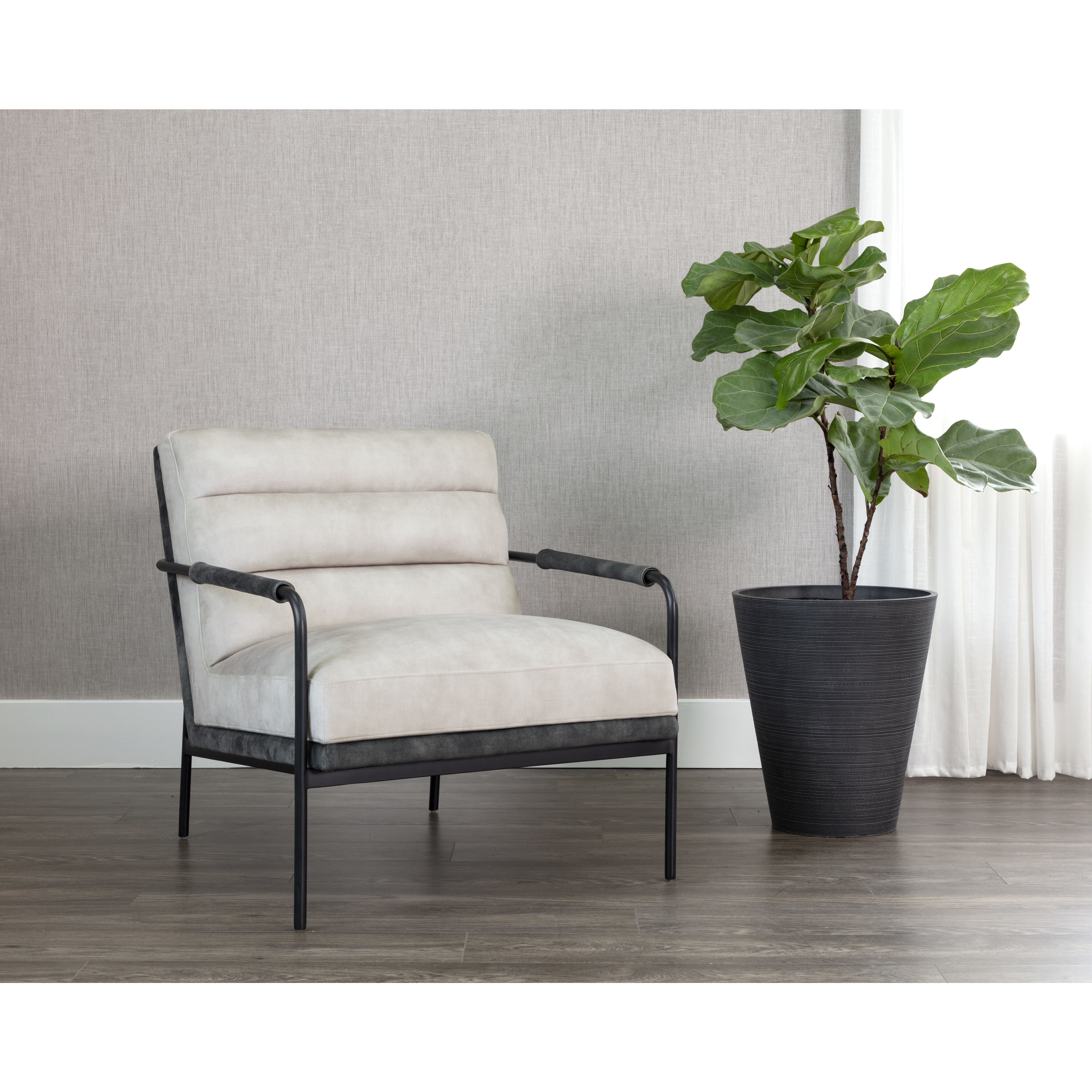 Tristen Nono Cream / Nono Dark Green Lounge Chair